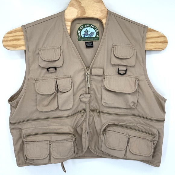 Gilet De Pêche Master Sportsman Taille XL - Kaki - Multi-poches